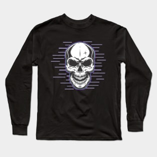 Glitch Skull Long Sleeve T-Shirt